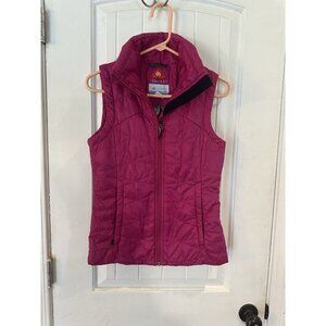 Columbia Womens XS Omni-Heat Puffer Vest Pink Full Zip Lightweight Quilted